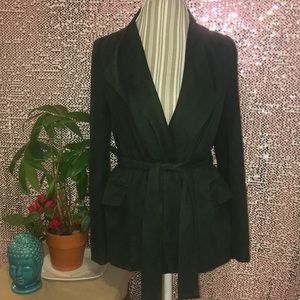 Green suede blazer
